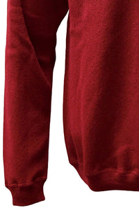 Baby Alpaca Links Knit Raglan Sleeve Sweatshirt-Style Sweater in College Red by Blue 1899