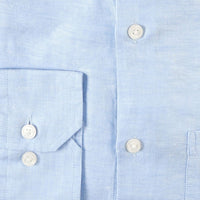 Linen/Tencel Solid Twill Sport Shirt in Sky Blue by Scott Barber