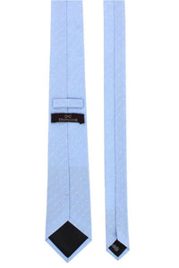 Churchill Chambray Polka Dot Linen and Silk Blend Tie in Light Blue by Trafalgar