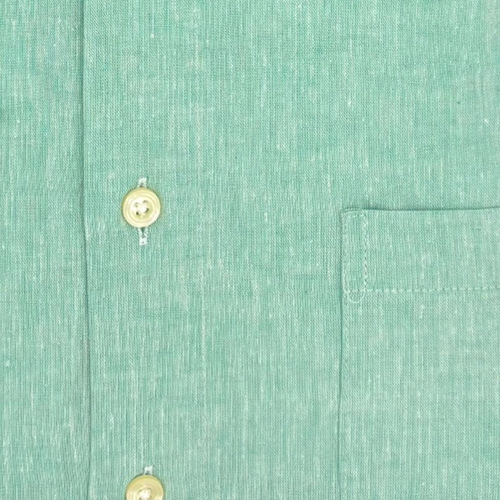 Linen and Cotton Short Sleeve Sport Shirt in Mint by Viyella