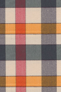 Hunter, Orange, and Red Herringbone Multi Plaid Cotton and Cashmere Blend '1894 Authentics' Button-Down Shirt by Viyella