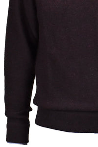 Royal Alpaca Sweatshirt-Style Crew Neck Sweater in Wine Heather by Peru Unlimited