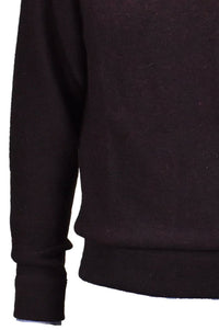 Royal Alpaca Sweatshirt-Style Crew Neck Sweater in Wine Heather by Peru Unlimited