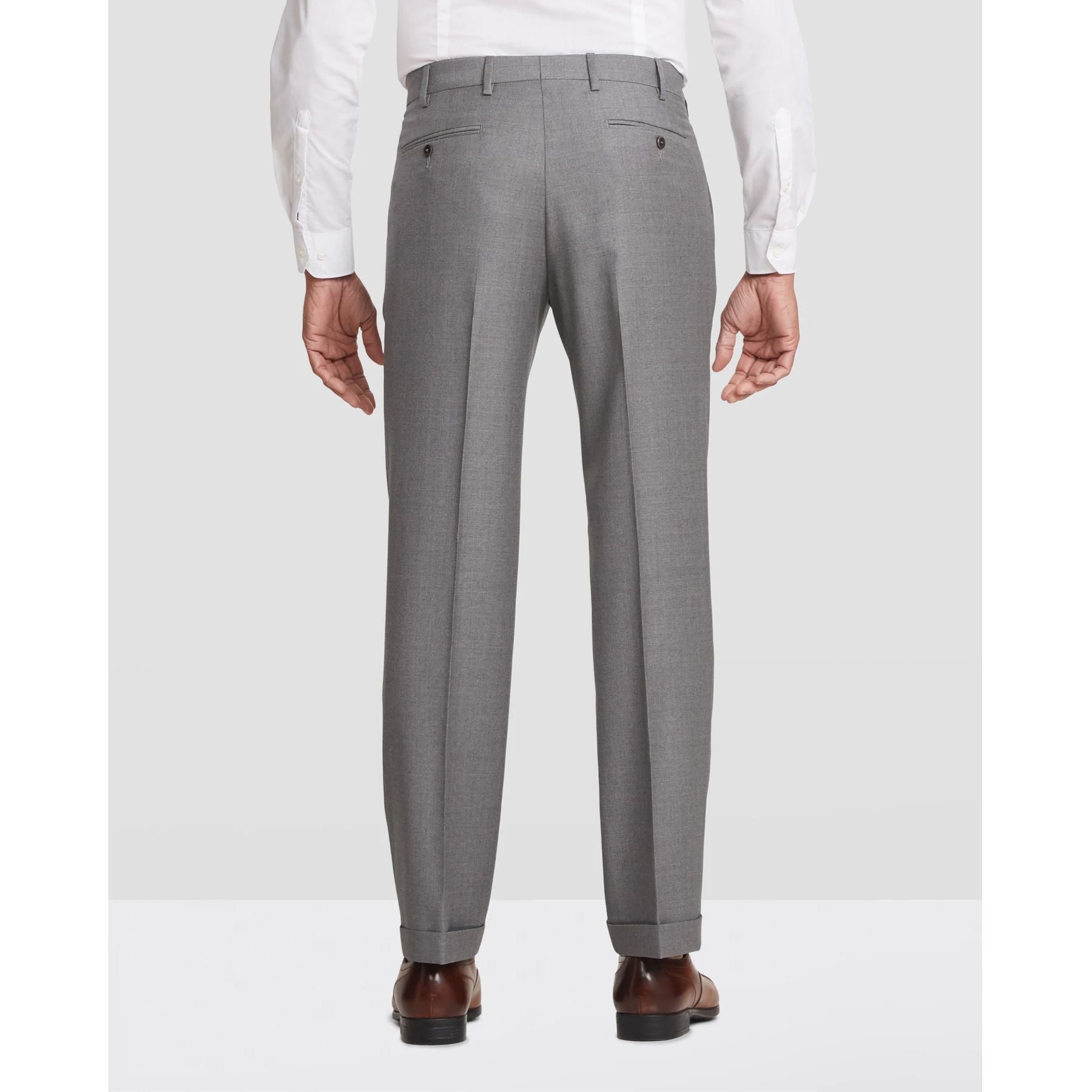 Parker Flat Front Stretch Wool Trouser in Light Grey (Modern Straight Fit) by Zanella