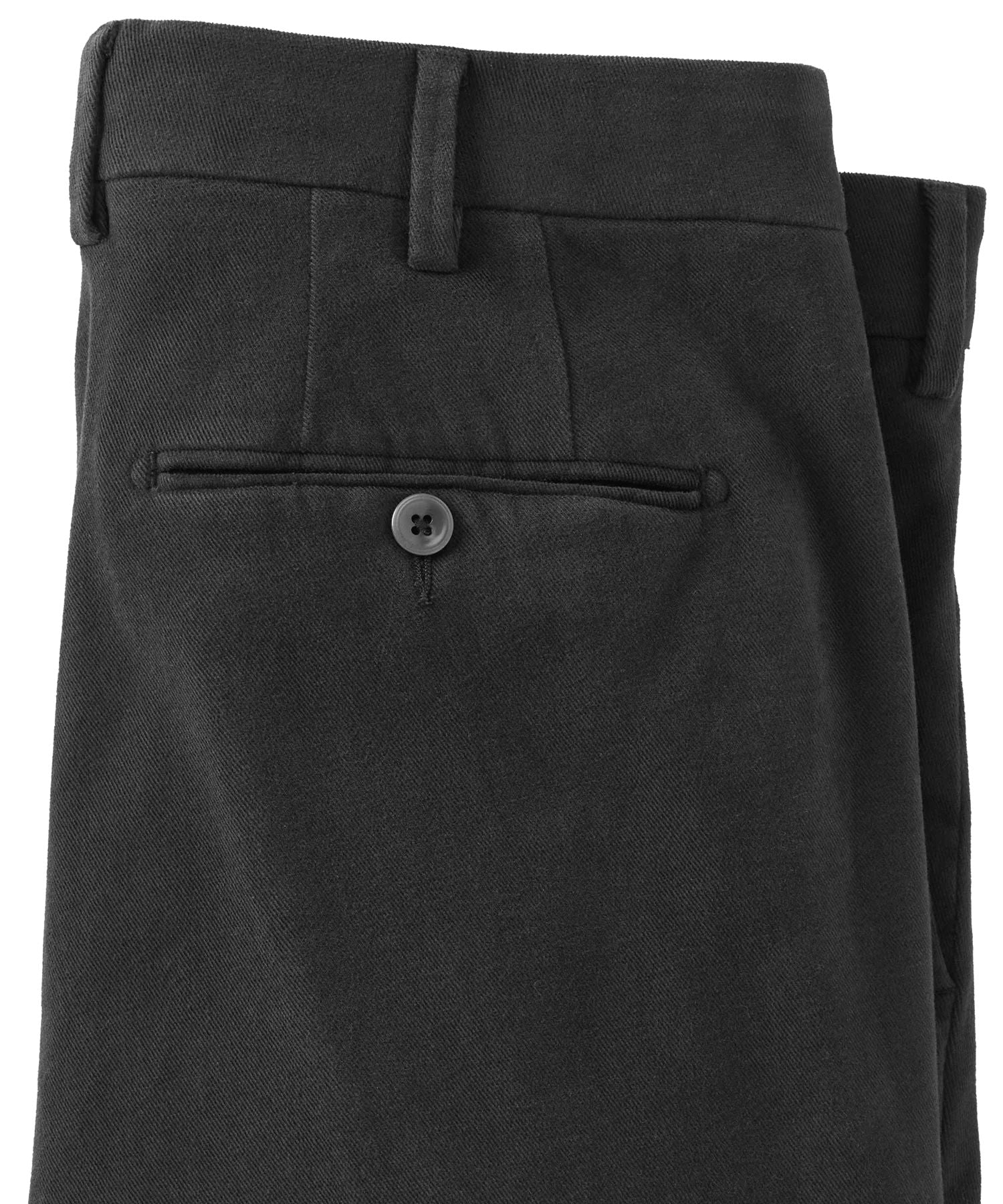 Italian Brushed Twill Luxury Flat Front Cotton Stretch Trouser in Coal (Houston Modern Fit) by 6 East by Ballin