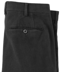 Italian Brushed Twill Luxury Flat Front Cotton Stretch Trouser in Coal (Houston Modern Fit) by 6 East by Ballin