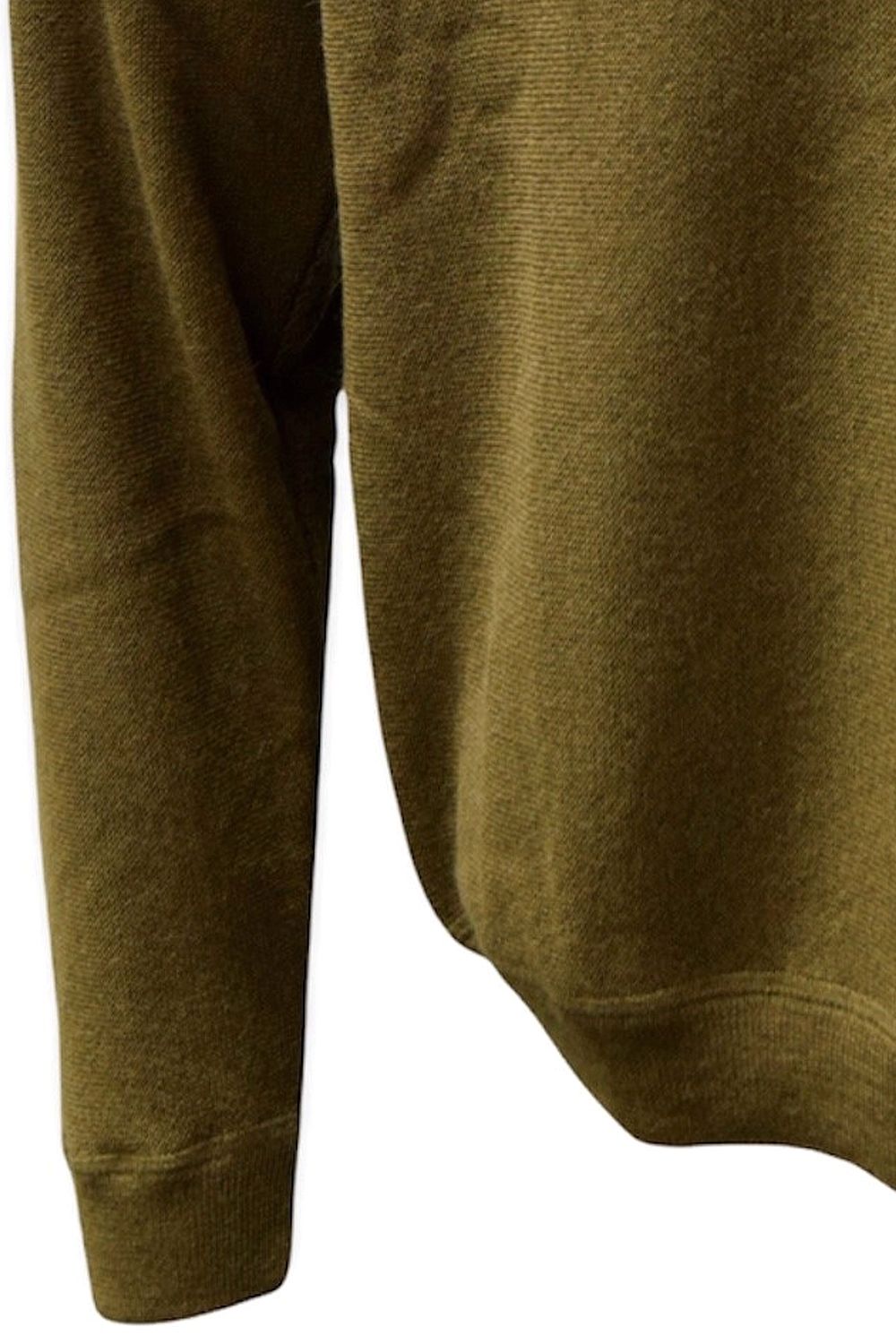 Baby Alpaca Links Knit Raglan Sleeve Sweatshirt-Style Sweater in British Khaki by Blue 1899