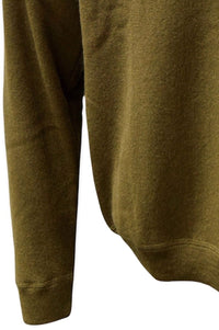 Baby Alpaca Links Knit Raglan Sleeve Sweatshirt-Style Sweater in British Khaki by Blue 1899
