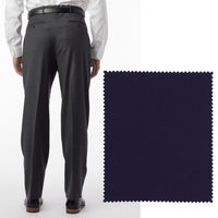 BIG FIT Super 120s Wool Gabardine Comfort-EZE Trouser in Mariner (Manchester Pleated Model) by Ballin