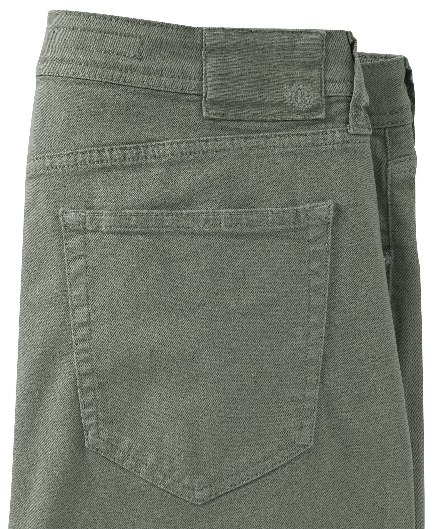 'Old Dyed Denim' Stretch 5-Pocket Jeans in Moss (Modern Straight Fit) by Ballin