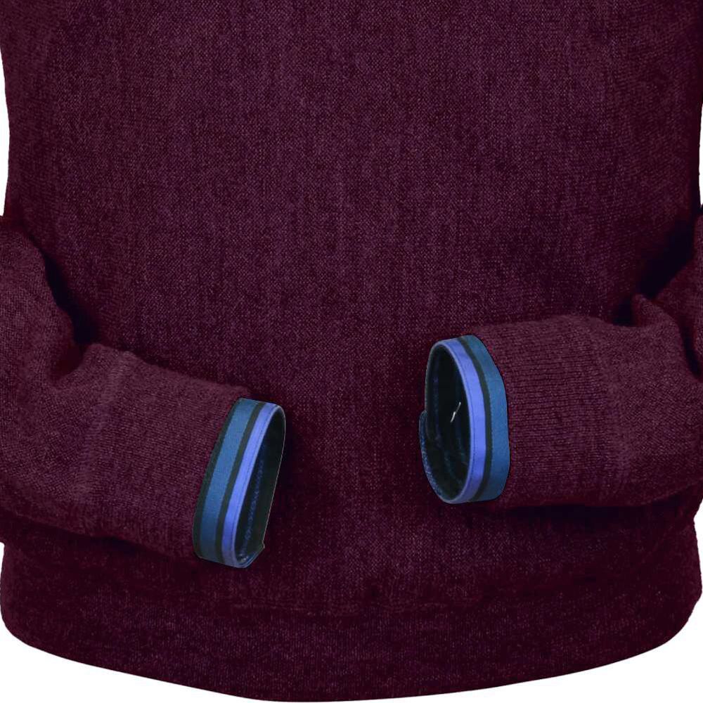 Baby Alpaca 'Links Stitch' Sweatshirt-Style Crew Neck Sweater in Wine by Peru Unlimited