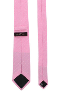 Churchill Chambray Polka Dot Linen and Silk Blend Tie in Light Pink by Trafalgar