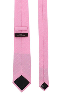 Churchill Chambray Polka Dot Linen and Silk Blend Tie in Light Pink by Trafalgar