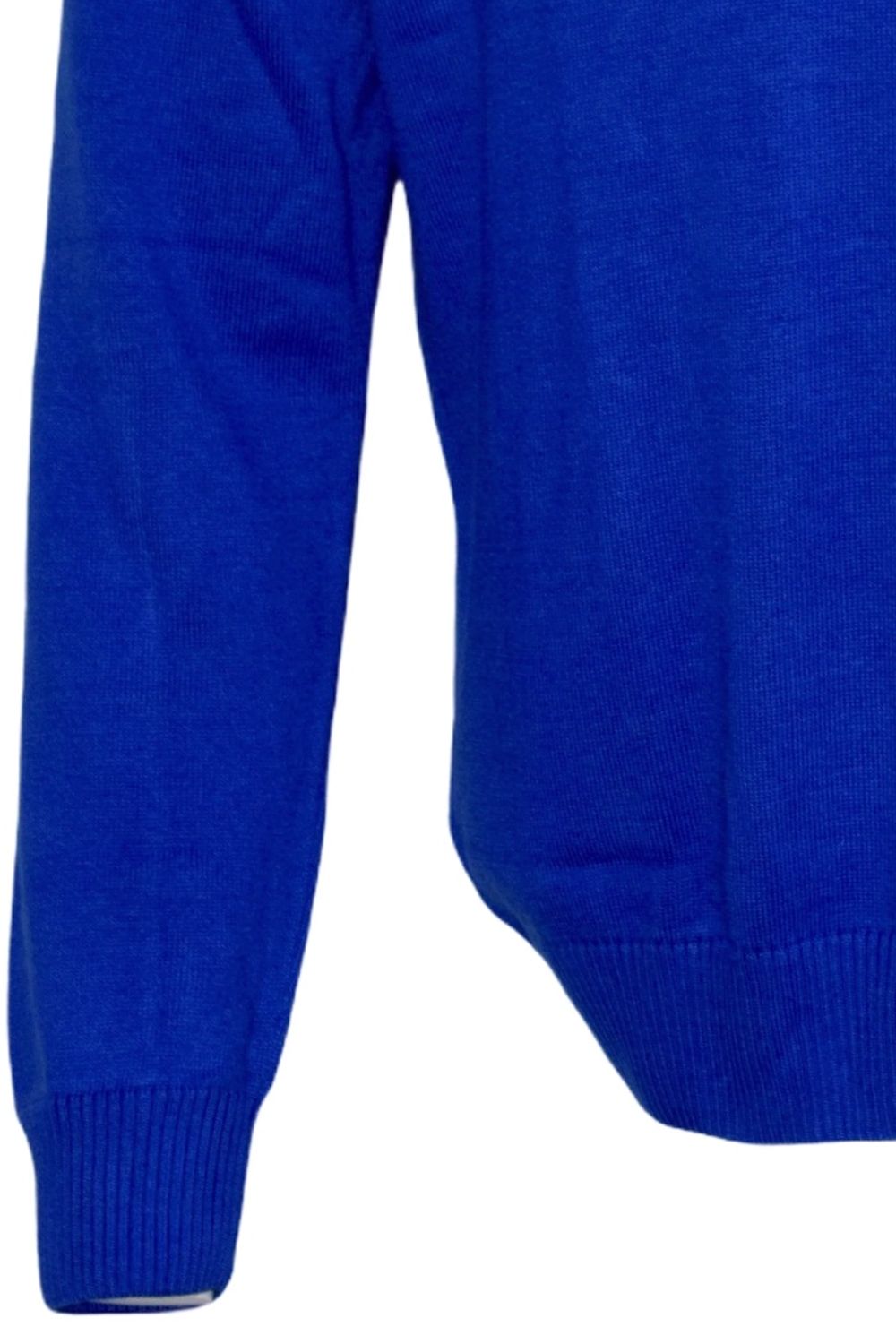 Team Colors Pima Cotton Quarter-Zip Sweater with Contrast Trim in Royal Blue/Orange by Blue 1899