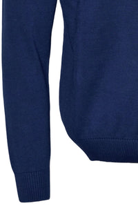 Team Colors Pima Cotton Quarter-Zip Sweater with Contrast Trim in Navy/Yellow by Blue 1899