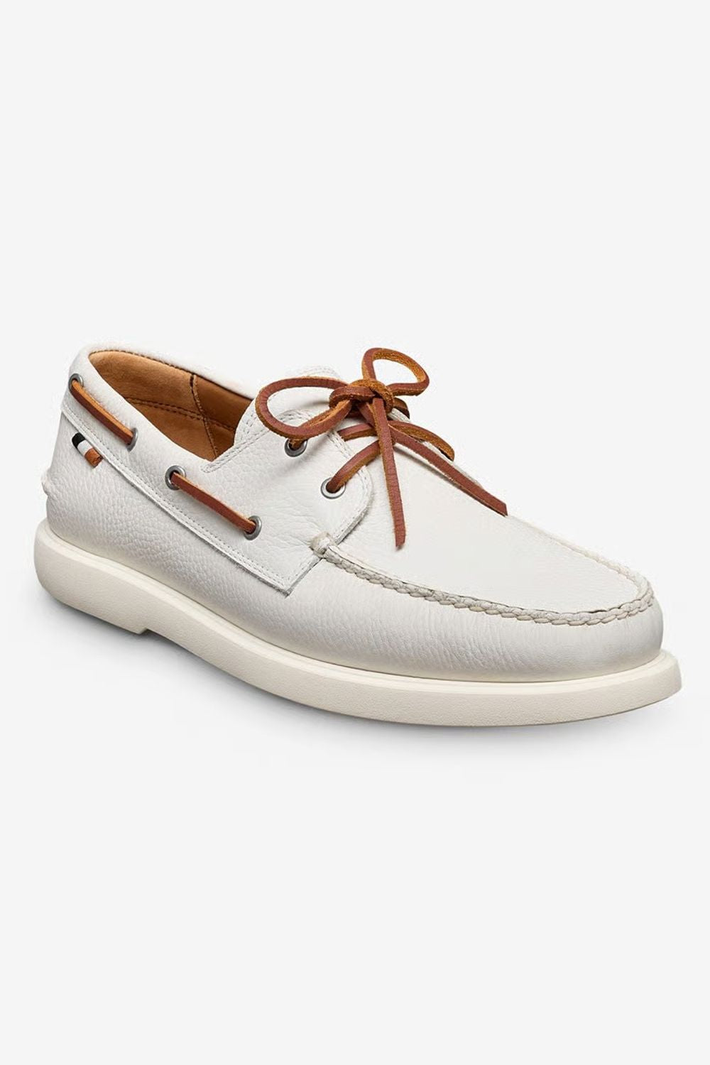Panama Boat Shoe in White Weatherproof Leather by Allen Edmonds