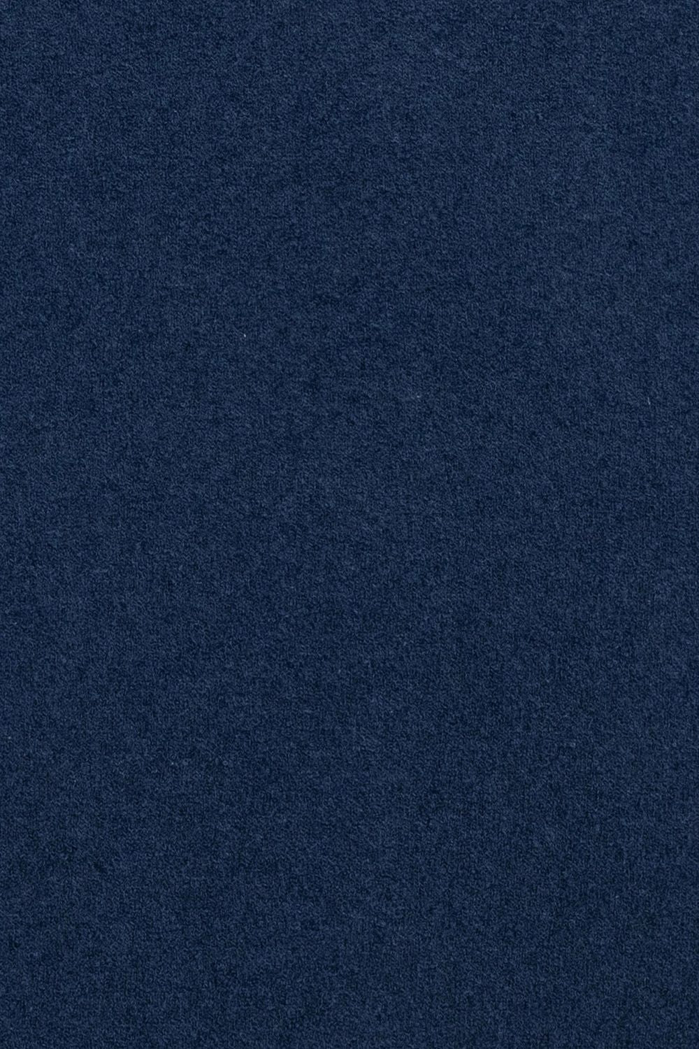 Fine Gauge Bouclé Knit Polo in Navy by Scott Barber