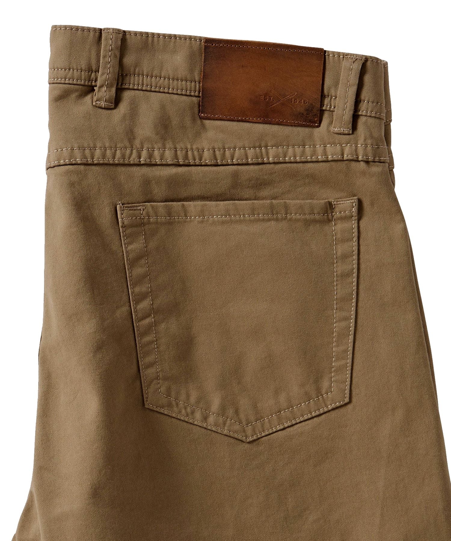 Perma Color Pima Twill 5-Pocket Pants in British Tan (Crescent Modern Fit) by Ballin