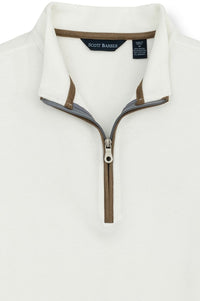 Stretch Heather Fleece Pullover in Winter White by Scott Barber