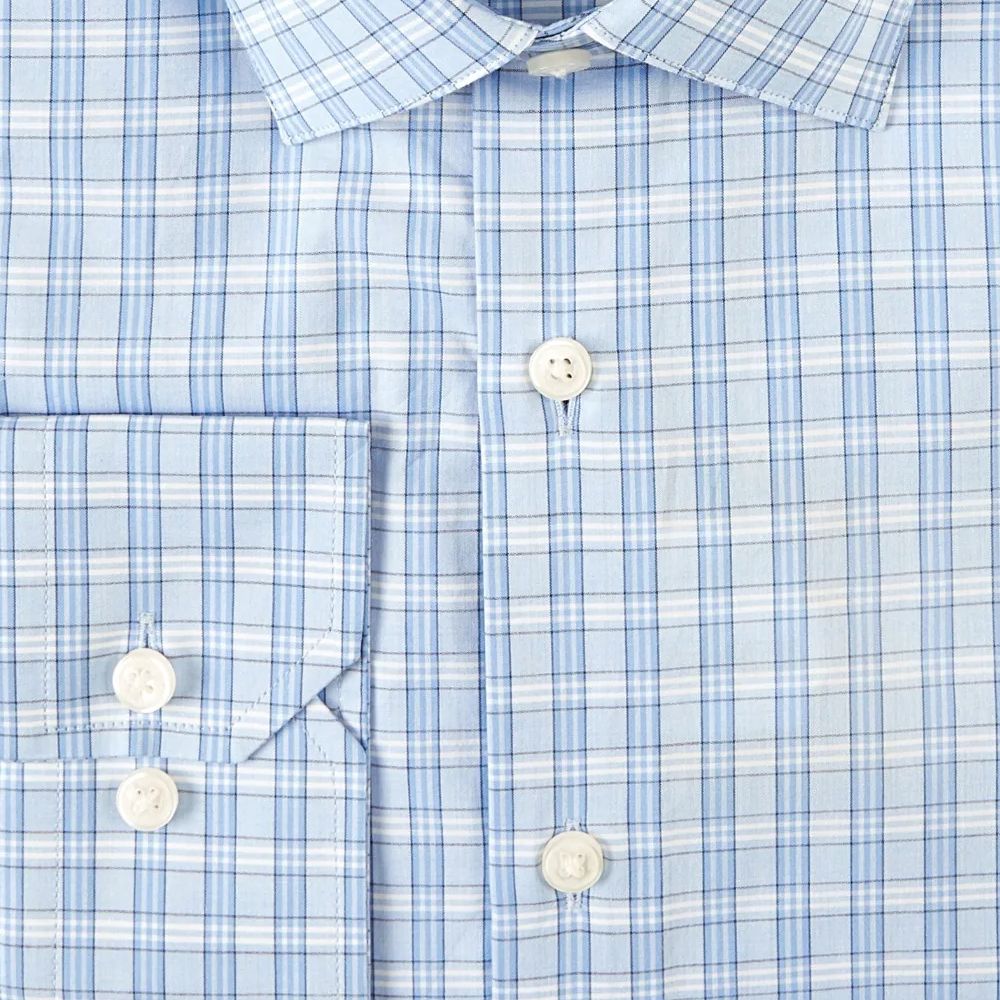 Organic Cotton Plaid Sport Shirt in Sky by Scott Barber