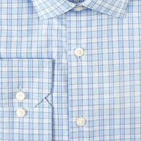 Organic Cotton Plaid Sport Shirt in Sky by Scott Barber