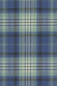 Herringbone Twill Plaid Cotton Sport Shirt with Button Down Collar in Blue Multi by Scott Barber