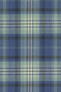 Herringbone Twill Plaid Cotton Sport Shirt with Button Down Collar in Blue Multi by Scott Barber