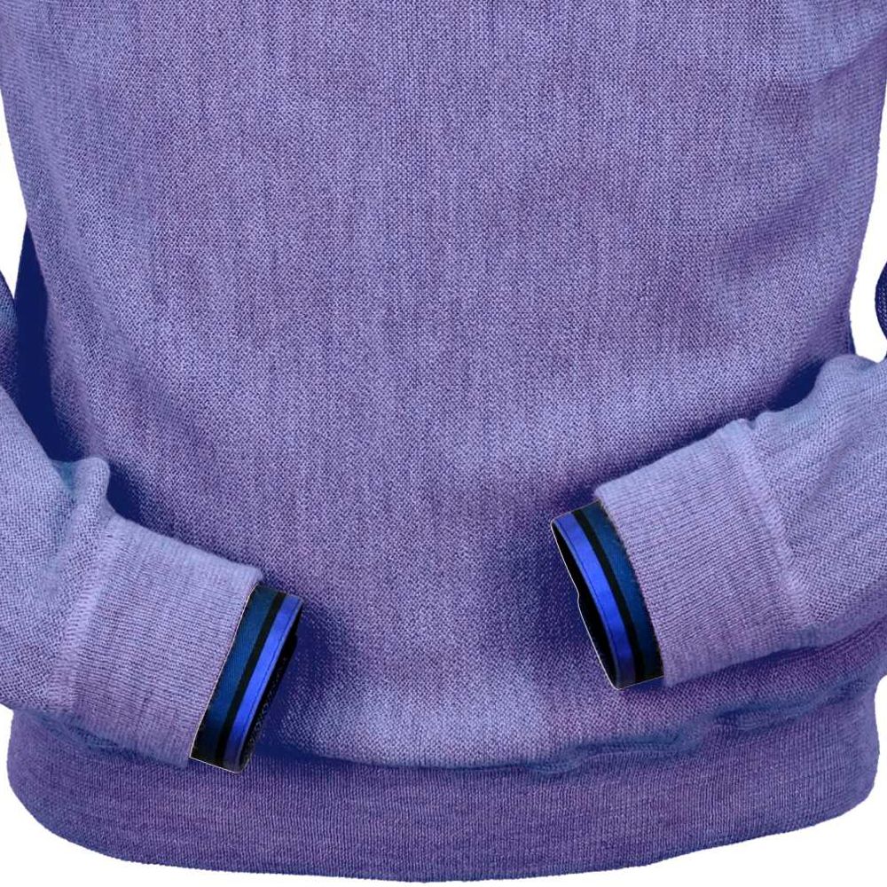 Baby Alpaca 'Links Stitch' Sweatshirt-Style Crew Neck Sweater in Lilac Heather by Peru Unlimited