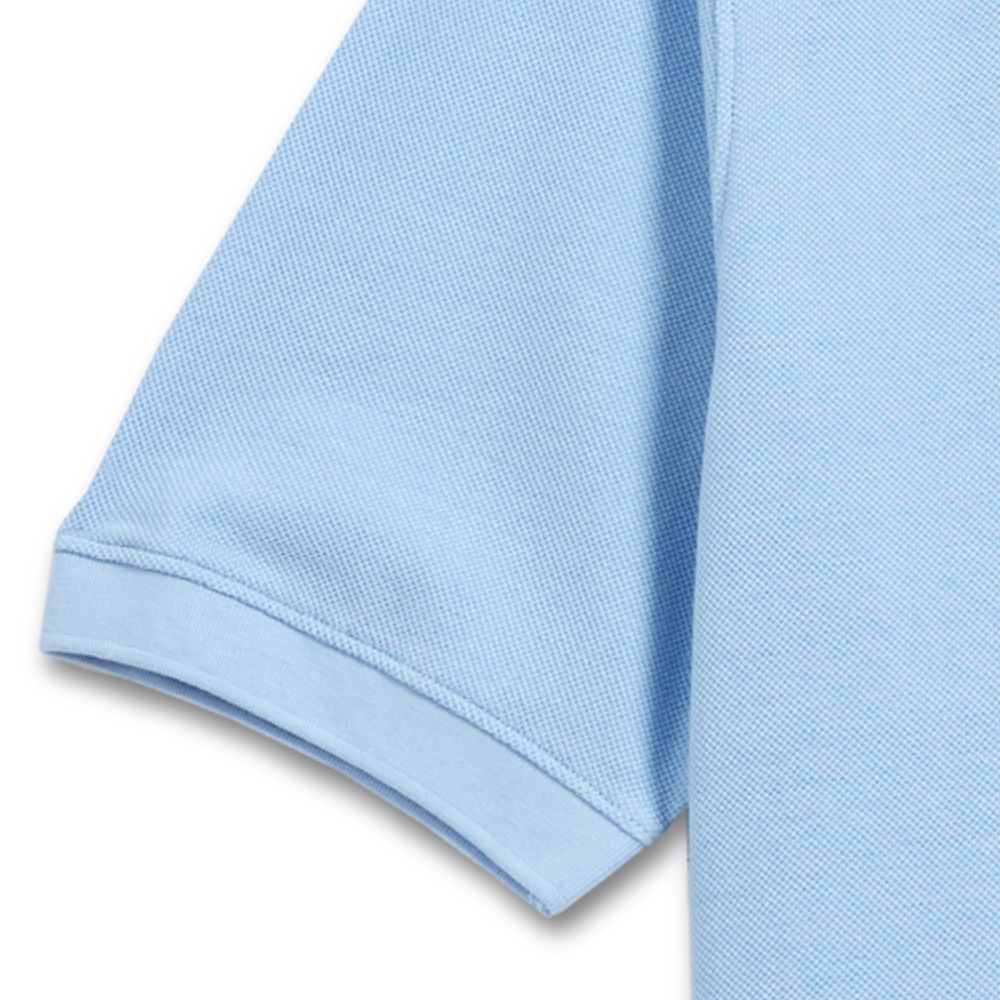 Pima Pique Short Sleeve Two Button Polo in Sky Blue by Scott Barber