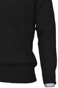 Royal Alpaca 2-Button Shawl Collar Sweater in Black Heather by Peru Unlimited