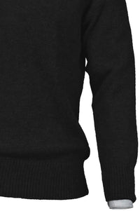 Royal Alpaca 2-Button Shawl Collar Sweater in Black Heather by Peru Unlimited