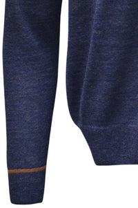 Baby Alpaca Mélange Quarter-Zip Sweater in Indigo by Blue 1899