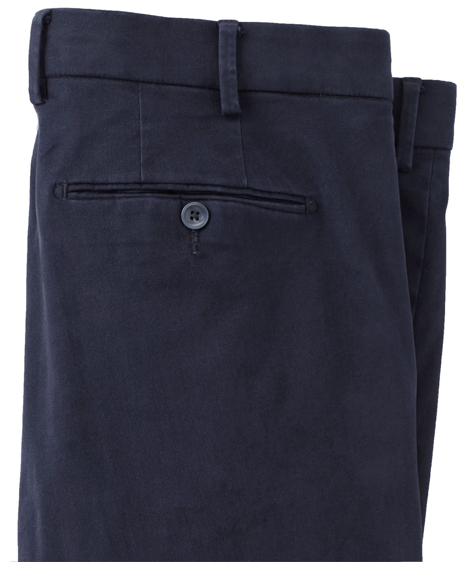 Supima Sateen Italian Luxury Flat Front Cotton Trouser in Navy (Choice of Fits) by 6 East by Ballin
