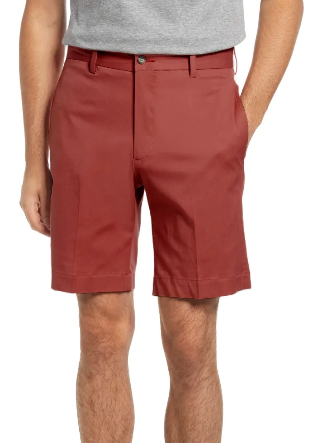 Stretch Compact Twill Shorts in Charleston Brick (Sumpter9 Flat Front) by Charleston Khakis