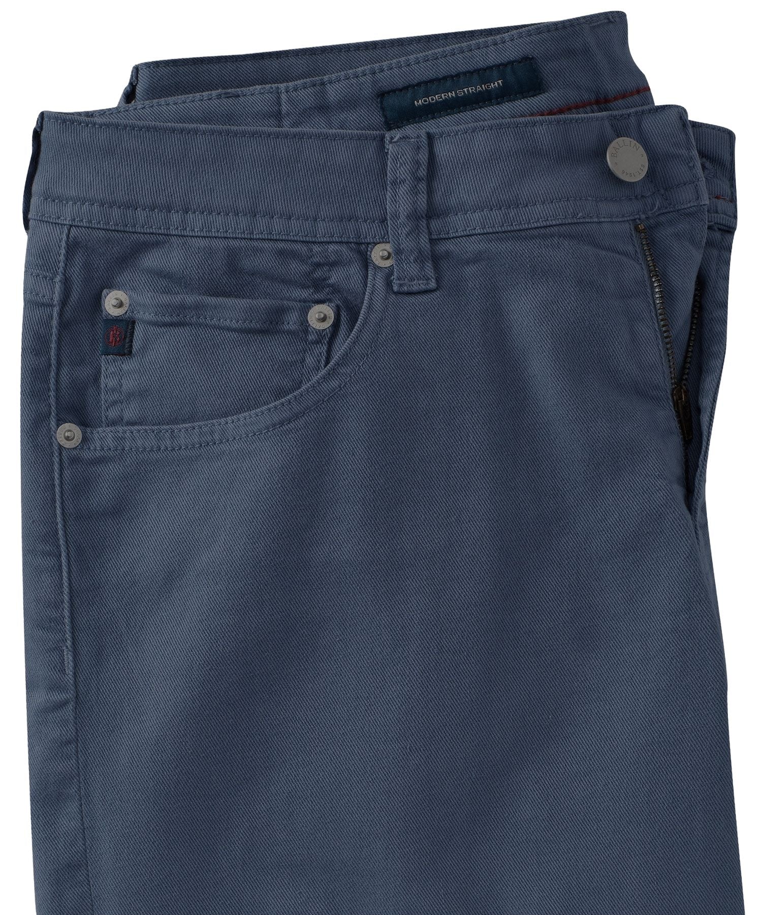 'Old Dyed Denim' Stretch 5-Pocket Jeans in Dark Denim (Modern Straight Fit) by Ballin