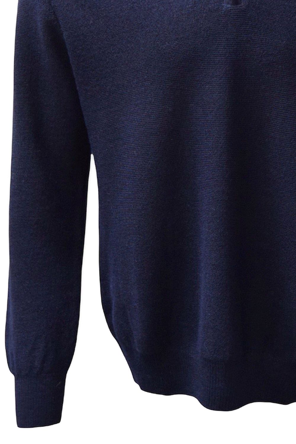Baby Alpaca Links Knit Quarter-Zip Sweater in Navy by Blue 1899