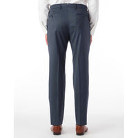 Super 130s Italian Luxury Ultimate Comfort Wool Tropical Flat Front Trouser in Navy Mix by 6 East by Ballin