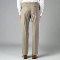 Super 130s Italian Luxury Ultimate Comfort Wool Tropical Flat Front Trouser in Sand by 6 East by Ballin