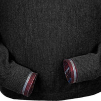 Baby Alpaca 'Links Stitch' Open Bottom Crew Neck Sweater in Charcoal Heather by Peru Unlimited