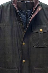 British Millerain Waxed Cotton Winter Jacket in Black Watch Tartan by Viyella