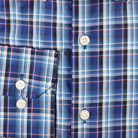 Bold Multi Plaid Italian Cotton Sport Shirt in Navy by Scott Barber