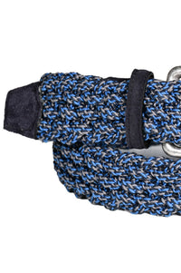 Italian Multicolored Woven Cotton Belt in Navy Multi by Torino Leather