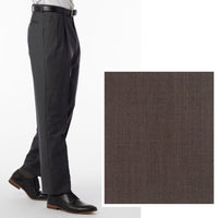 Super 120s Wool Gabardine Comfort-EZE Trouser in Oak (Manchester Pleated Model) by Ballin