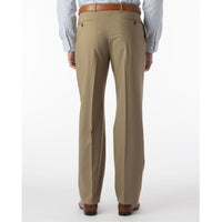 Super 120s Wool Travel Twill Comfort-EZE Trouser in Khaki, Size 38 (Dunhill Traditional Fit) by Ballin