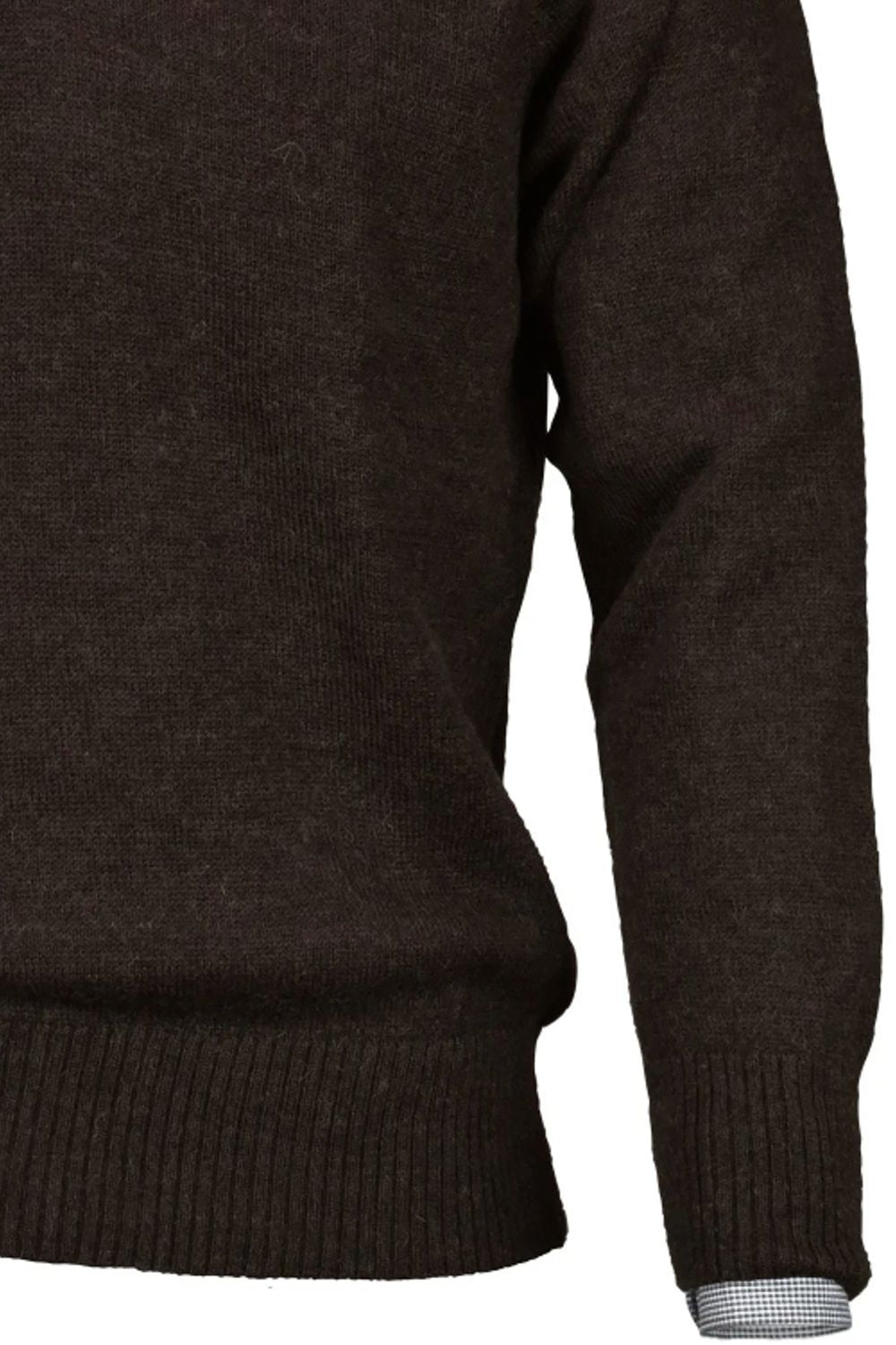 Royal Alpaca 2-Button Shawl Collar Sweater in Chocolate Heather by Peru Unlimited
