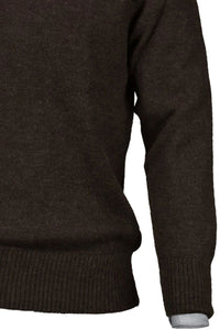 Royal Alpaca 2-Button Shawl Collar Sweater in Chocolate Heather by Peru Unlimited