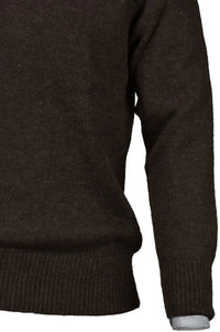 Royal Alpaca 2-Button Shawl Collar Sweater in Chocolate Heather by Peru Unlimited