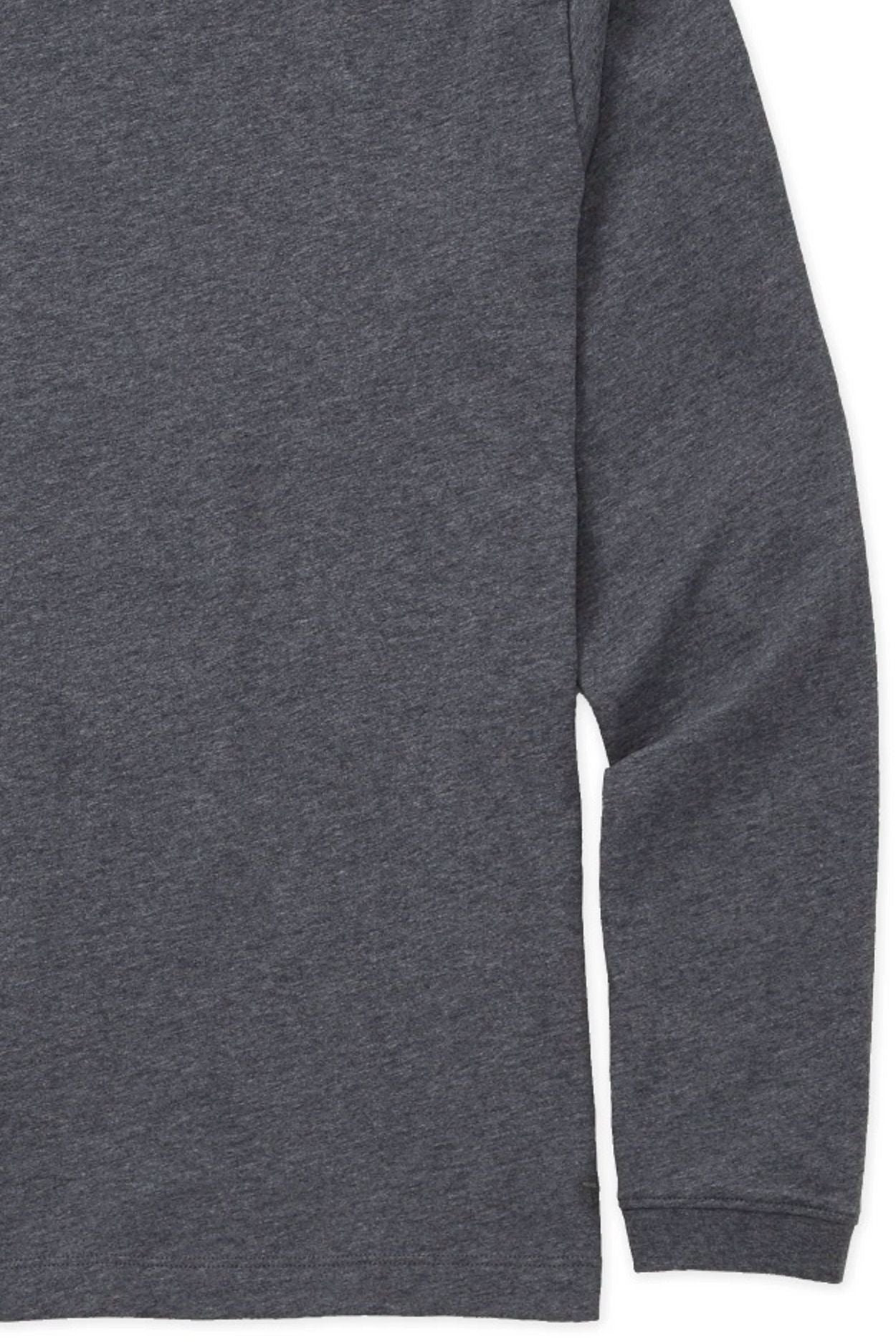 Luxe Mélange Long Sleeve Crew Neck Peruvian Cotton Tee Shirt in Grey by Left Coast Tee