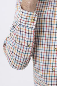Summer Weight Bright Multi Tattersall Cotton and Wool Blend Button-Down Shirt by Viyella