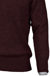 Royal Alpaca 2-Button Shawl Collar Sweater in Wine Heather (Size Medium) by Peru Unlimited